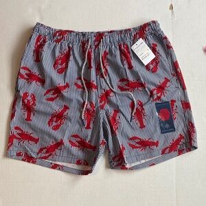 Men's Lobster Print Swim Shorts / RAINFOREST